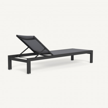 Harbour Hayman Aluminum Mesh Sun Lounge - Aluminum Asteroid / Batyline Silver