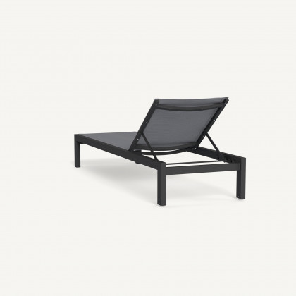Harbour Hayman Aluminum Mesh Sun Lounge - Aluminum Asteroid / Batyline Silver