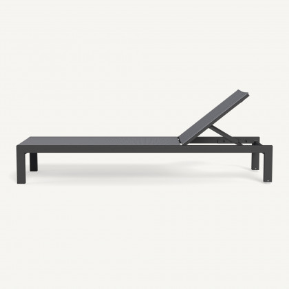 Harbour Hayman Aluminum Mesh Sun Lounge - Aluminum Asteroid / Batyline Silver