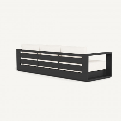Harbour Hayman Aluminum 3 Seat Sofa - Aluminum Asteroid / Panama Blanco / Batyline Silver
