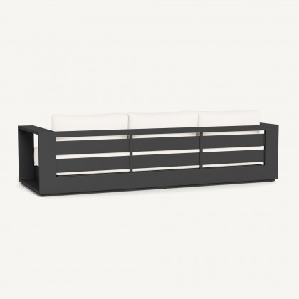 Harbour Hayman Aluminum 3 Seat Sofa - Aluminum Asteroid / Panama Blanco / Batyline Silver