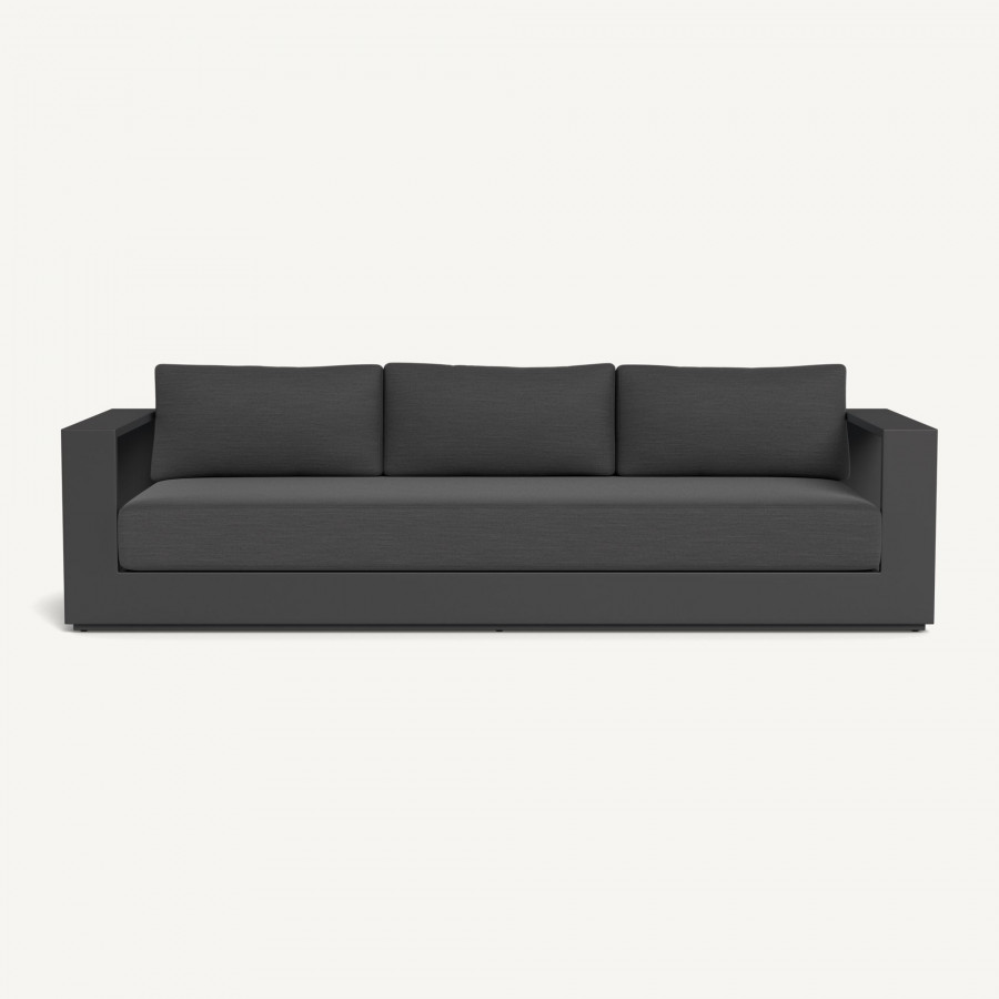 Harbour Hayman Aluminum 3 Seat Sofa - Aluminum Asteroid / Panama Grafito / Batyline Silver