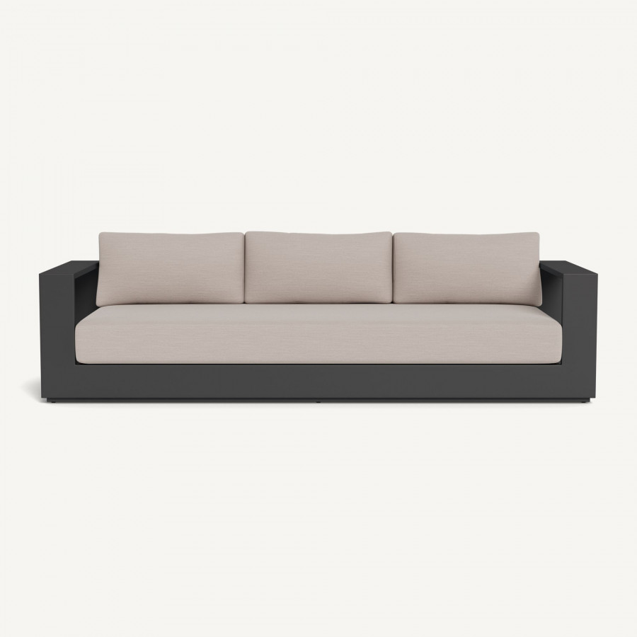 Harbour Hayman Aluminum 3 Seat Sofa - Aluminum Asteroid / Panama Marble / Batyline Silver