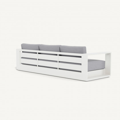 Harbour Hayman Aluminum 3 Seat Sofa - Aluminum White / Panama Cloud / Batyline White