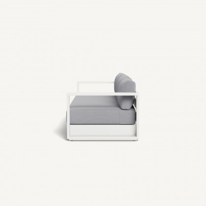 Harbour Hayman Aluminum 3 Seat Sofa - Aluminum White / Panama Cloud / Batyline White