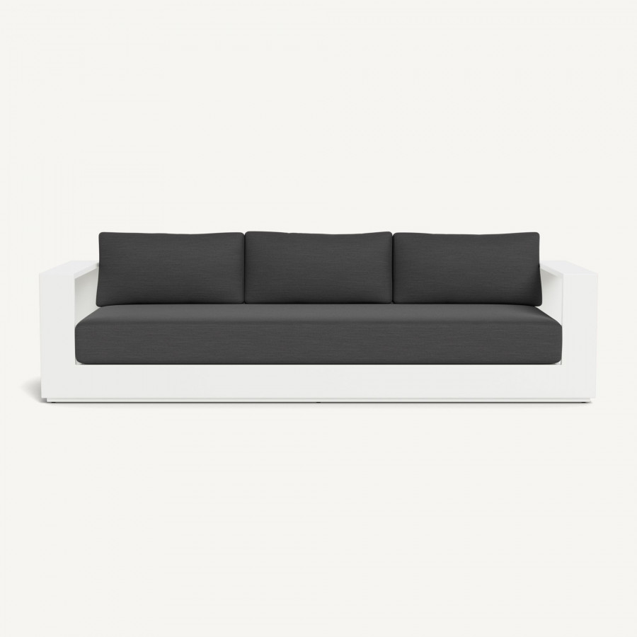 Harbour Hayman Aluminum 3 Seat Sofa - Aluminum White / Panama Grafito / Batyline White