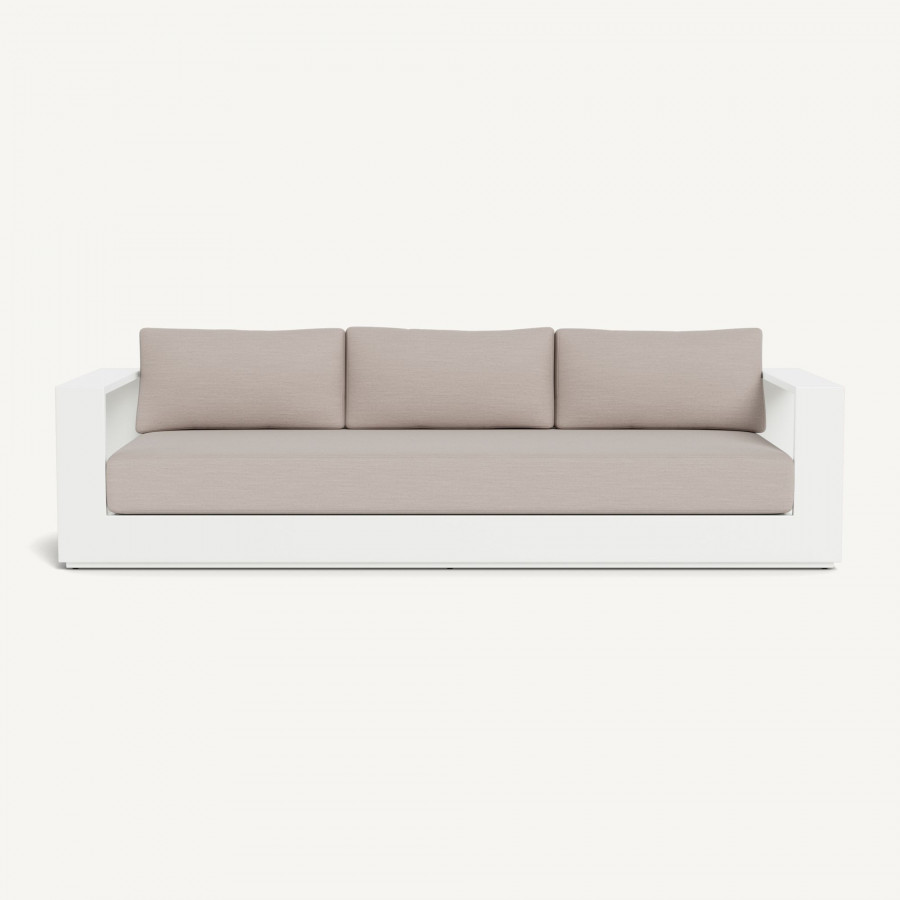 Harbour Hayman Aluminum 3 Seat Sofa - Aluminum White / Panama Marble / Batyline White