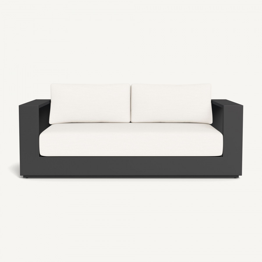 Harbour Hayman Aluminum 2 Seat Sofa - Aluminum Asteroid / Panama Blanco / Batyline Silver
