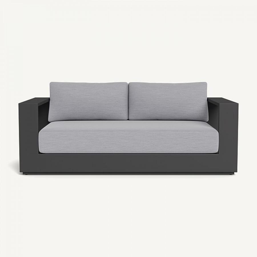 Harbour Hayman Aluminum 2 Seat Sofa - Aluminum Asteroid / Panama Cloud / Batyline Silver