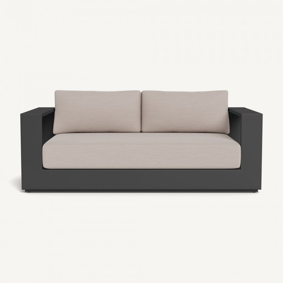 Harbour Hayman Aluminum 2 Seat Sofa - Aluminum Asteroid / Panama Marble / Batyline Silver