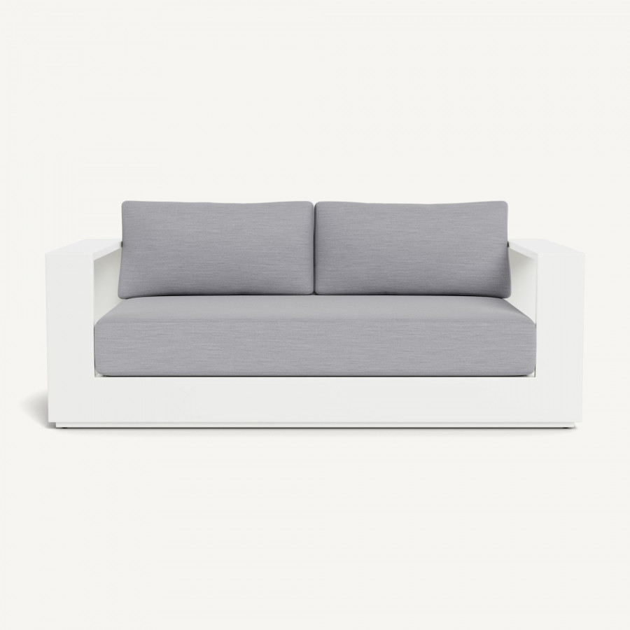 Harbour Hayman Aluminum 2 Seat Sofa - Aluminum White / Panama Cloud / Batyline White