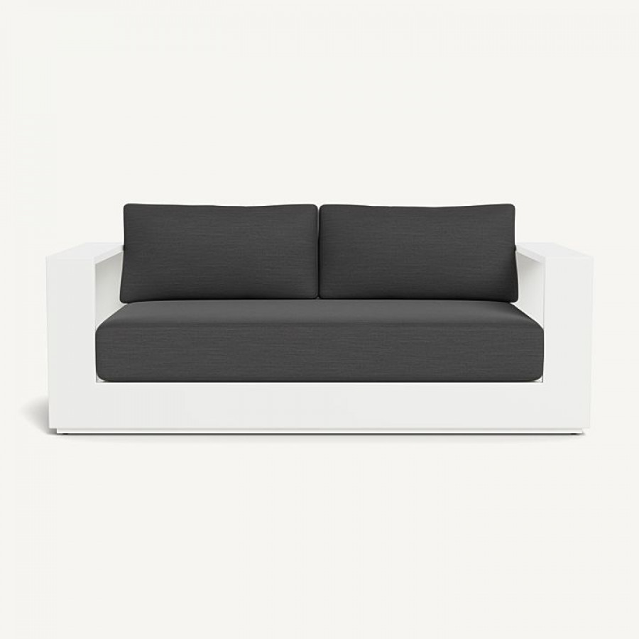 Harbour Hayman Aluminum 2 Seat Sofa - Aluminum White / Panama Grafito / Batyline White