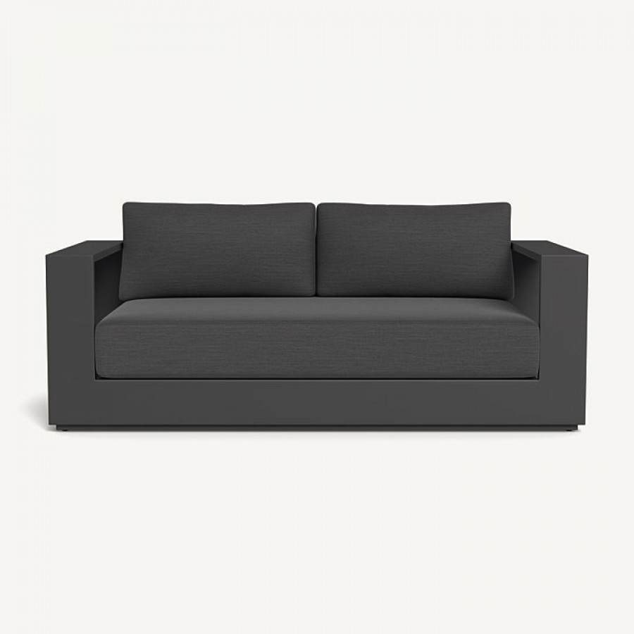 Harbour Hayman Aluminum 2 Seat Sofa - Aluminum White / Panama Marble / Batyline White