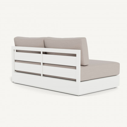 Harbour Hayman 2 Seat Armless Sofa - Aluminum White, Panama Marble, Batyline White