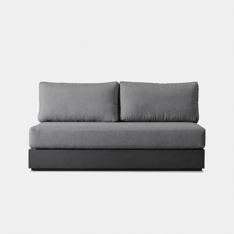 Harbour Hayman 2 Seat Armless Sofa - Aluminum White, Riviera Sand, Batyline White