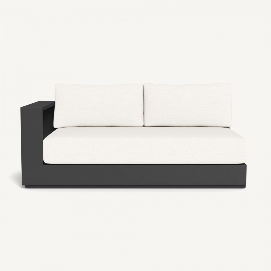 Harbour Hayman Aluminum 2 Seat 1 Arm Left - Aluminum Asteroid / Panama Blanco / Batyline Silver