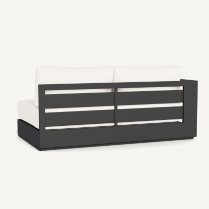 Harbour Hayman 2 Seat 1 Arm Left - Aluminum Asteroid, Panama Blanco
