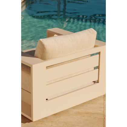 Harbour Hayman Aluminum 2 Seat 1 Arm Left - Aluminum Asteroid / Panama Marble / Batyline Silver