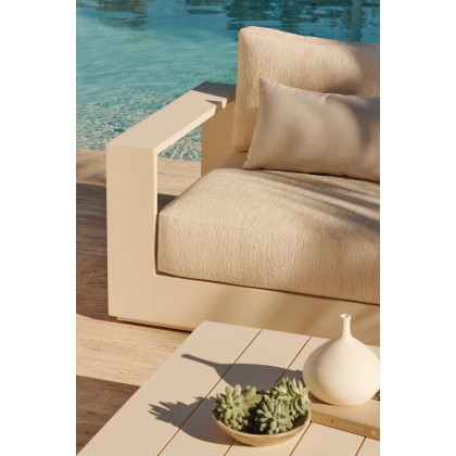 Harbour Hayman Aluminum 2 Seat 1 Arm Left - Aluminum Asteroid / Panama Marble / Batyline Silver