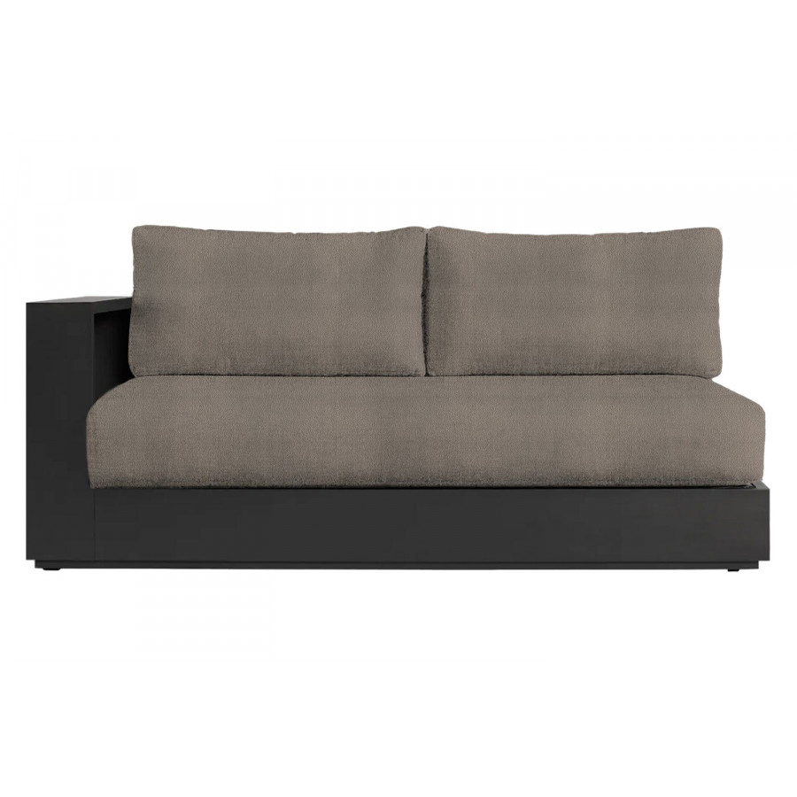 Harbour Hayman 2 Seat 1 Arm Left - Aluminum Asteroid, Riviera Stone