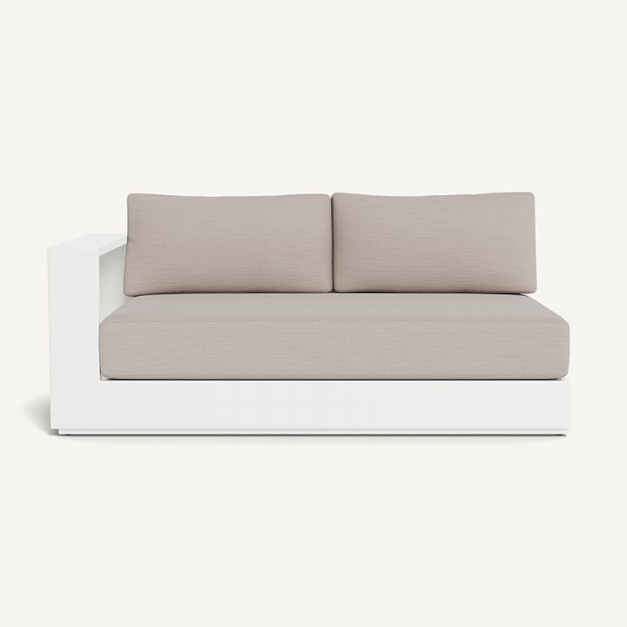 Harbour Hayman Aluminum 2 Seat 1 Arm Left - Aluminum White / Panama Marble / Batyline White