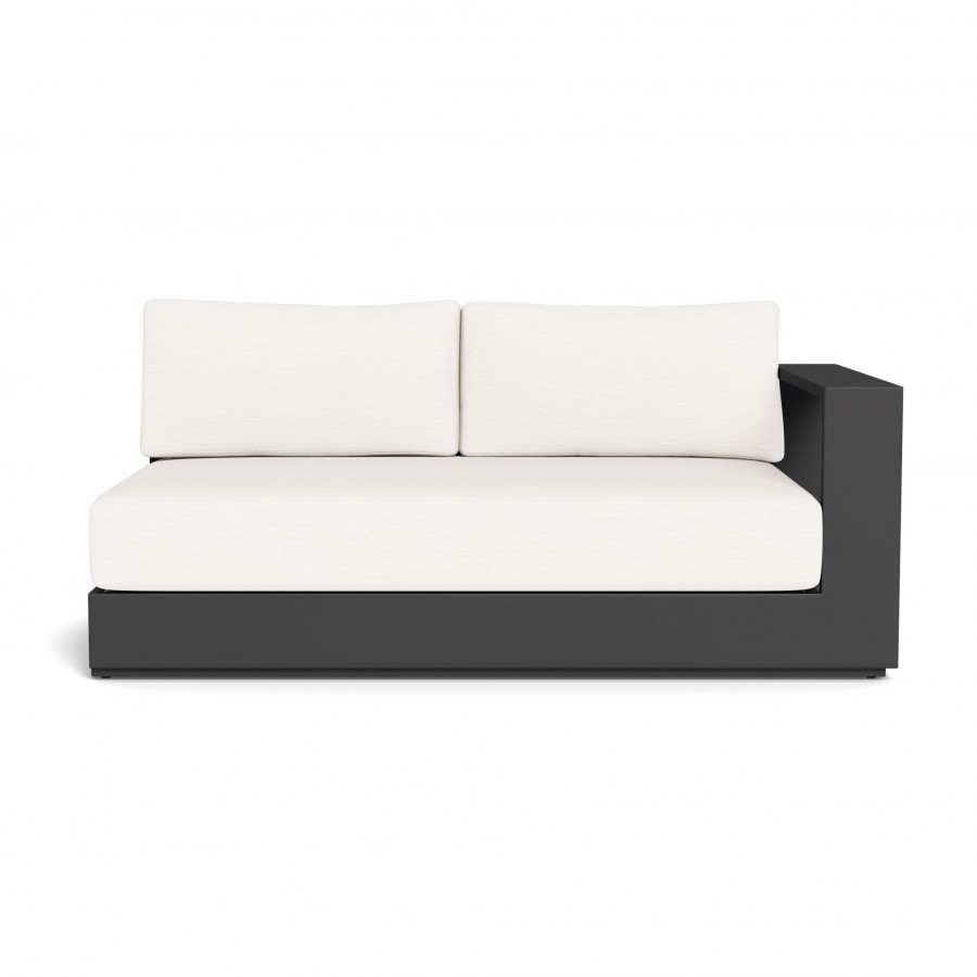 Harbour Hayman Aluminum 2 Seat 1 Arm Right - Aluminum Asteroid / Panama Blanco / Batyline Silver