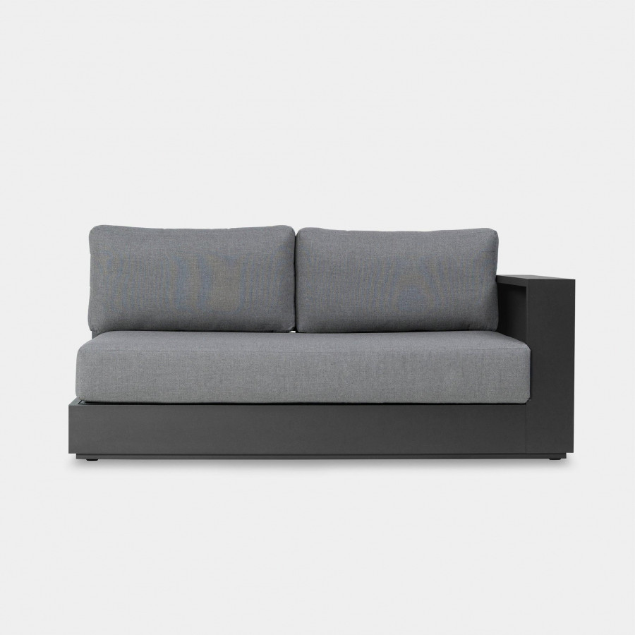 Harbour Hayman 2 Seat 1 Arm Right - Aluminum Asteroid, Riviera Stone, Batyline Silver