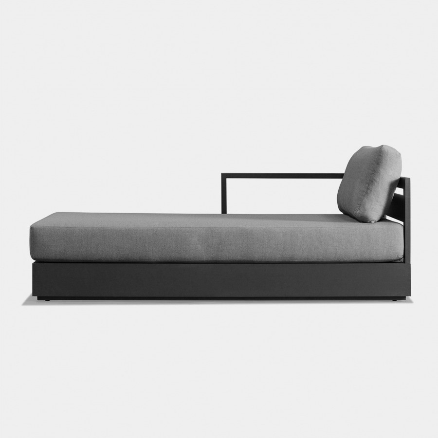 Harbour Hayman Chaise Left - Aluminum Asteroid, Siesta Indigo, Batyline Silver