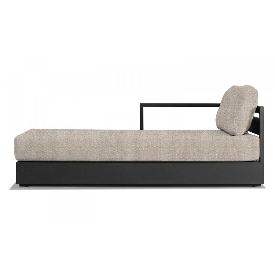 Harbour Hayman Chaise Left - Aluminum Asteroid, Siesta Taupe