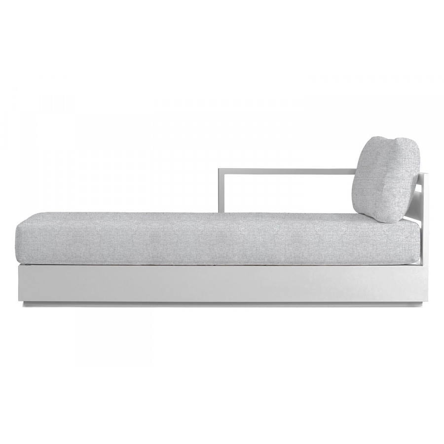 Harbour Hayman Chaise Left - Aluminum White, Copacabana Sand