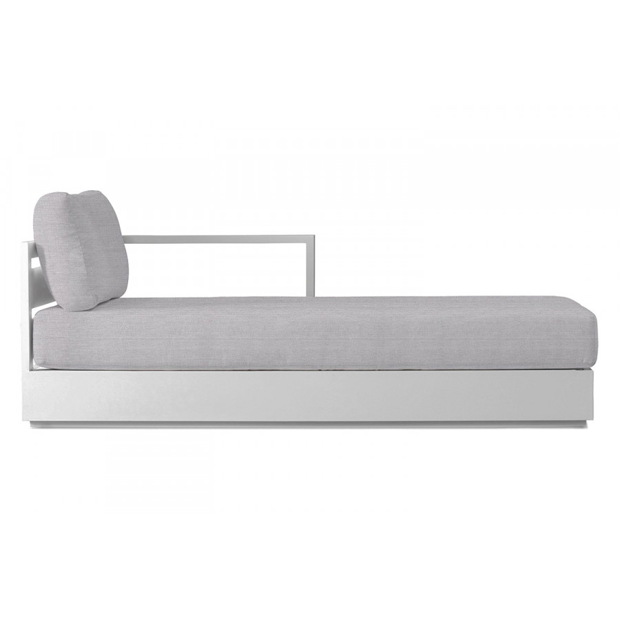 Harbour Hayman Chaise Right - Aluminum White, Panama Cloud