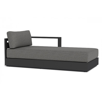 Harbour Hayman Chaise Right - Aluminum White, Panama Cloud