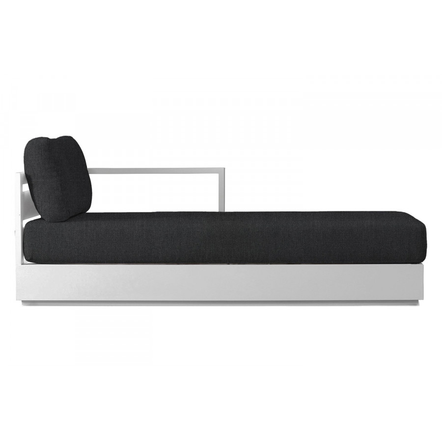 Harbour Hayman Chaise Right - Aluminum White, Panama Grafito