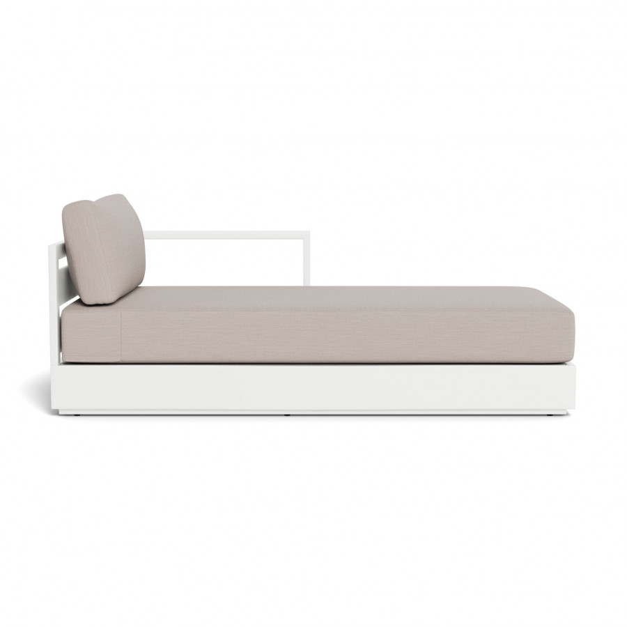 Harbour Hayman Aluminum Chaise Right - Aluminum White / Panama Marble / Batyline White