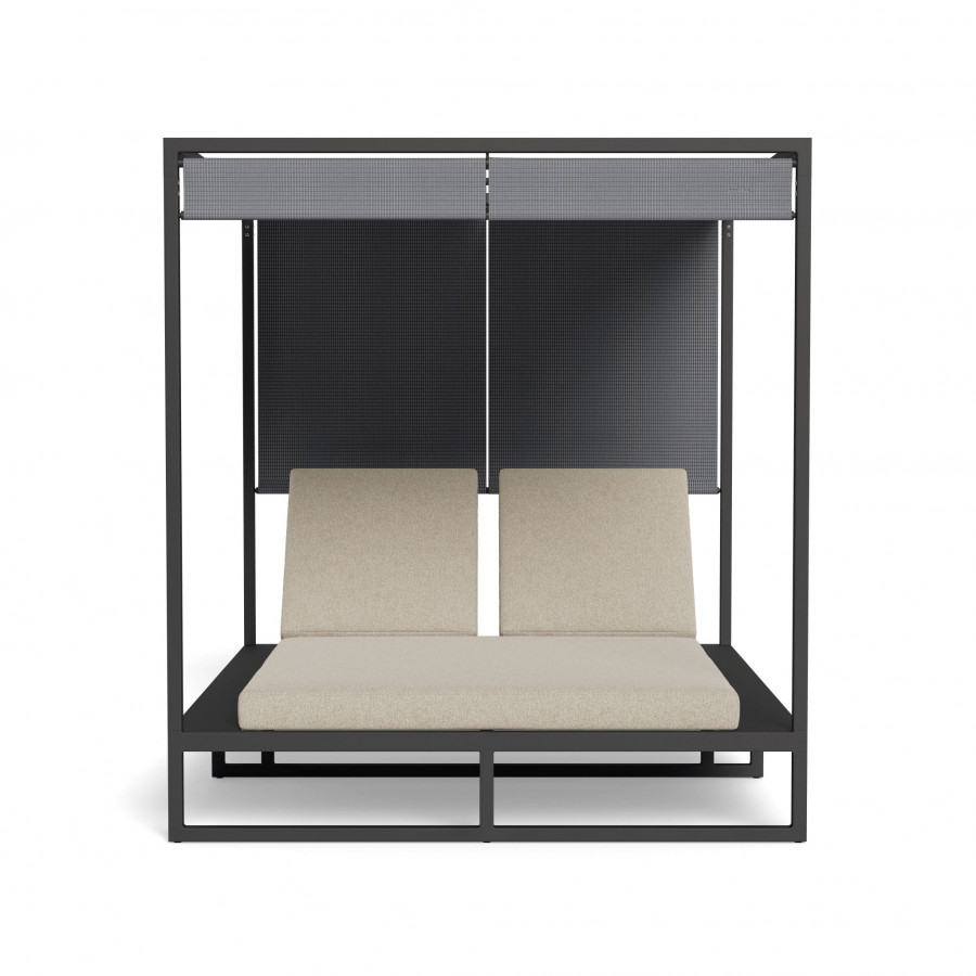Harbour Hayman Aluminum Curtain Cabana - Aluminum Asteroid / Siesta Taupe / Batyline Silver