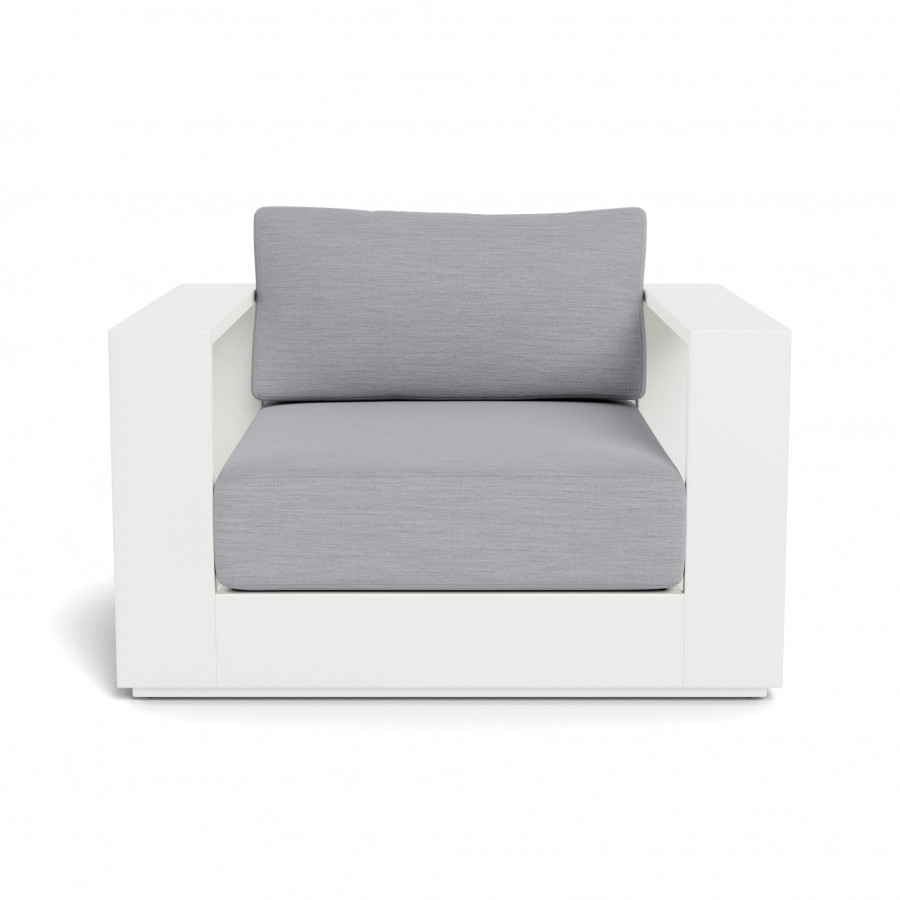 Harbour Hayman Aluminum Lounge Chair - Aluminum White / Panama Cloud / Batyline White