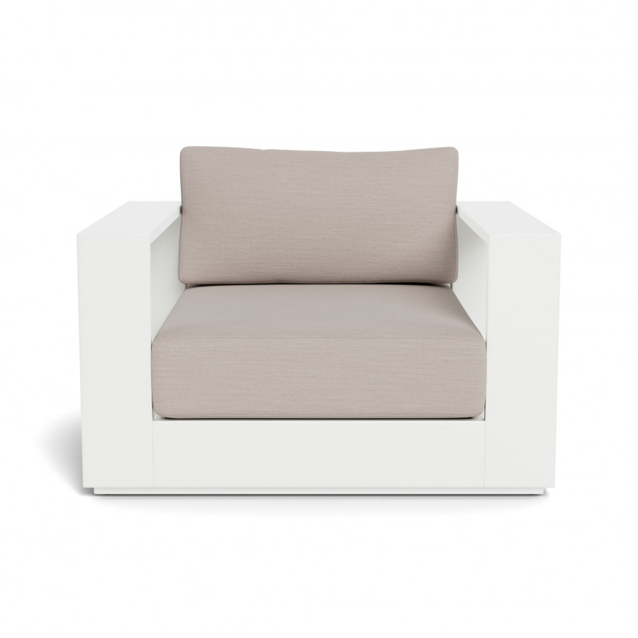 Harbour Hayman Aluminum Lounge Chair - Aluminum White / Panama Marble / Batyline White