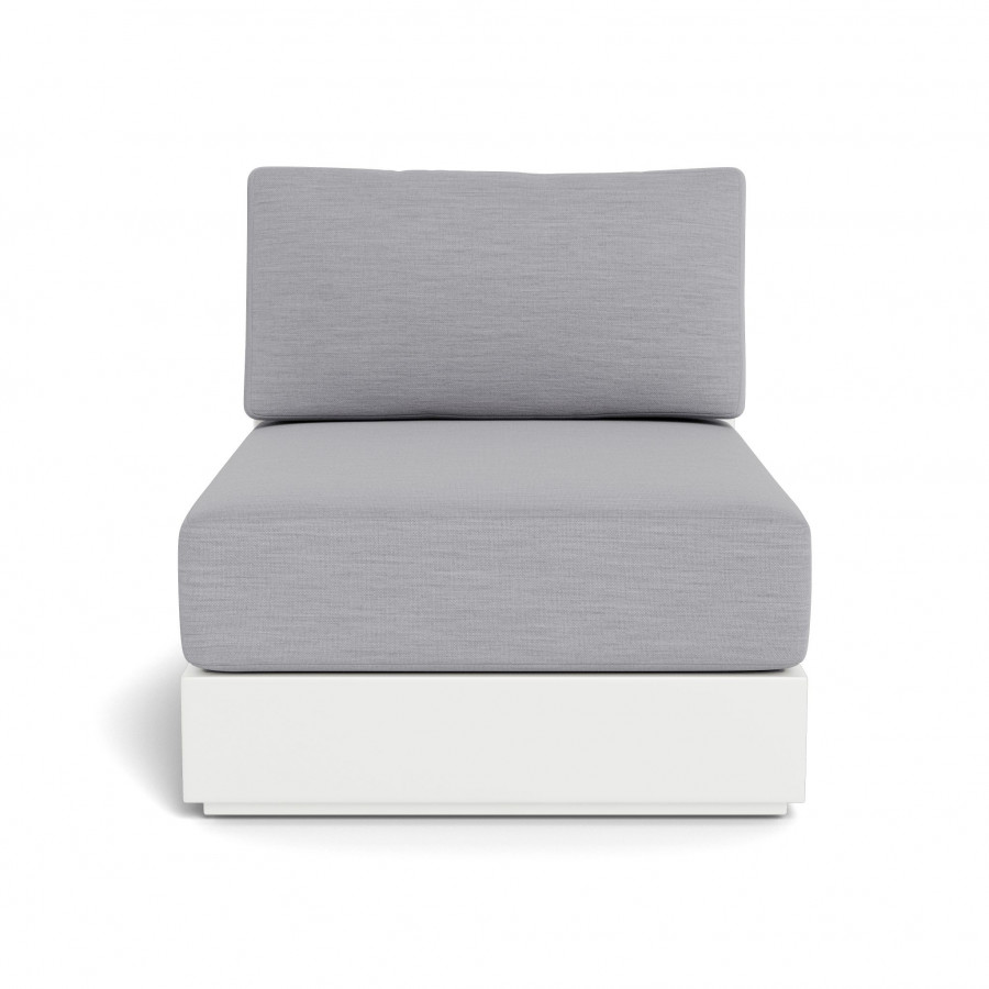 Harbour Hayman Aluminum Armless Single - Aluminum White / Panama Cloud / Batyline White