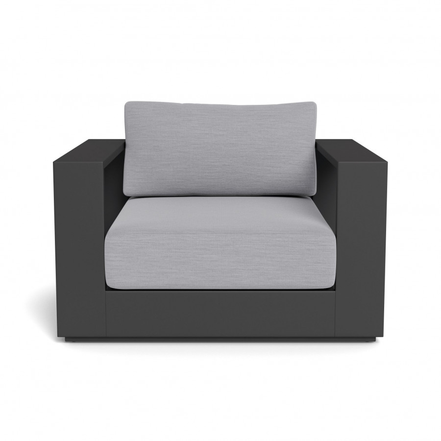Harbour Hayman Aluminum Swivel Lounge Chair - Aluminum Asteroid / Panama Cloud / Batyline Silver