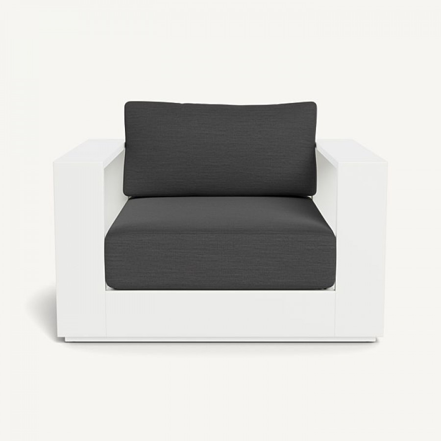 Harbour Hayman Aluminum Swivel Lounge Chair - Aluminum White / Panama Grafito / Batyline White