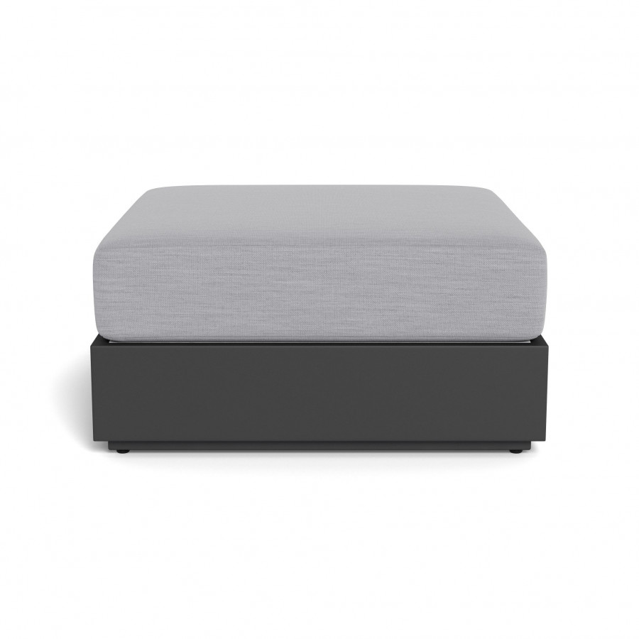 Harbour Hayman Aluminum Ottoman - Aluminum Asteroid / Panama Cloud / Batyline Silver
