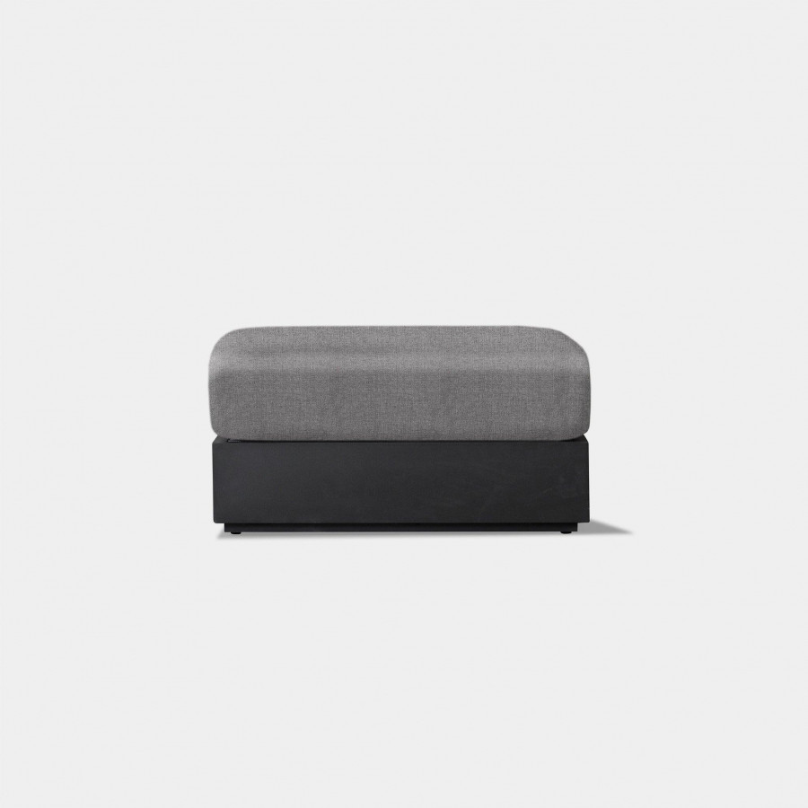 Harbour Hayman Ottoman - Aluminum Asteroid, Siesta Slate, Batyline Silver