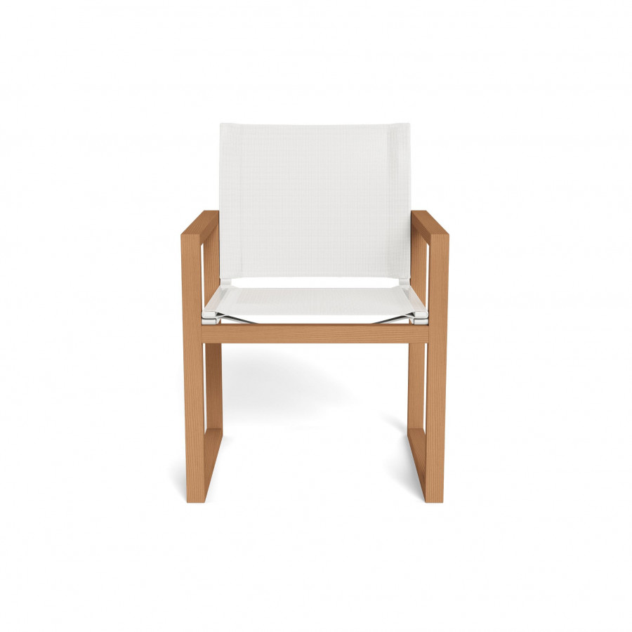 Harbour Hayman Teak Dining Chair in Teak Natural / Batyline White
