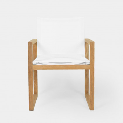 Harbour Hayman Teak Dining Chair in Teak Natural / Batyline White