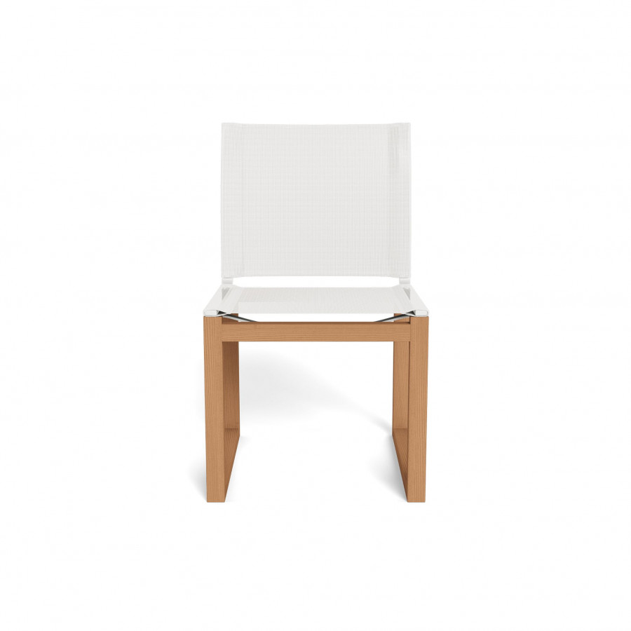 Harbour Hayman Teak Armless Dining Chair in Teak Natural / Batyline White