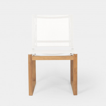 Harbour Hayman Teak Armless Dining Chair in Teak Natural / Batyline White