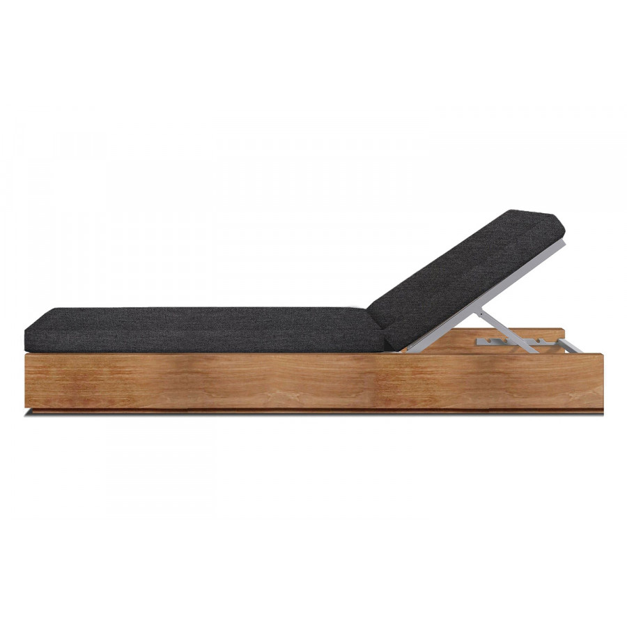 Harbour Hayman Teak Sun Lounge - Teak Natural, Lisos Grafito