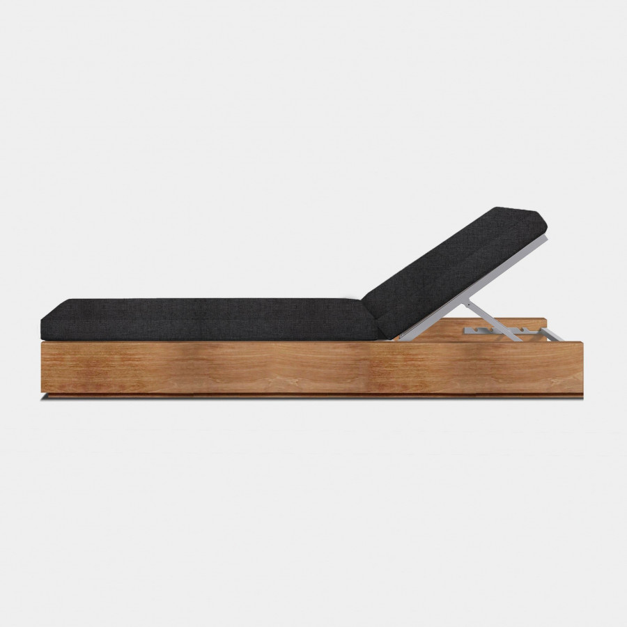 Harbour Hayman Teak Sun Lounge - Teak Natural, Copacabana Midnight