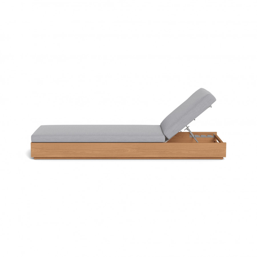 Harbour Hayman Teak Sun Lounge - Teak Natural / Panama Cloud / Batyline White