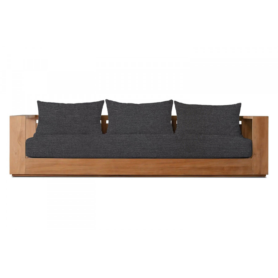 Harbour Hayman Teak 3 Seat Sofa - Teak Natural, Lisos Grafito